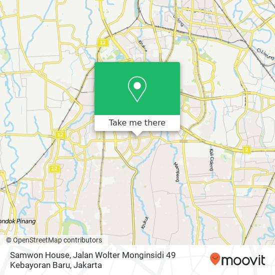 Samwon House, Jalan Wolter Monginsidi 49 Kebayoran Baru map