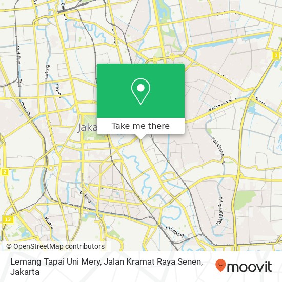 Lemang Tapai Uni Mery, Jalan Kramat Raya Senen map