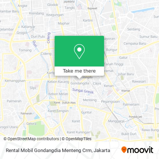 Rental Mobil Gondangdia Menteng Crm map