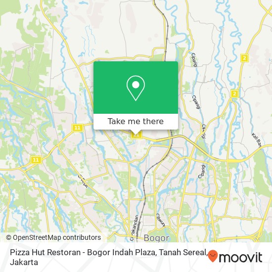 Pizza Hut Restoran - Bogor Indah Plaza, Tanah Sereal map