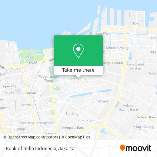 Bank of India Indonesia map