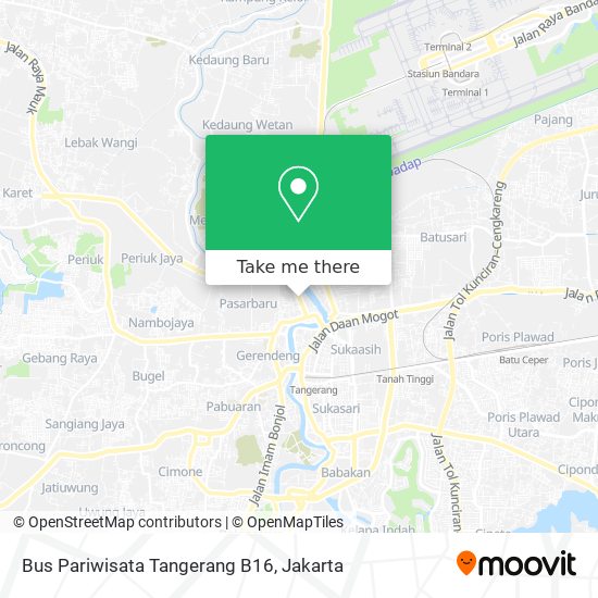 Bus Pariwisata Tangerang B16 map