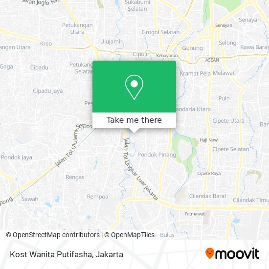 Kost Wanita Putifasha map