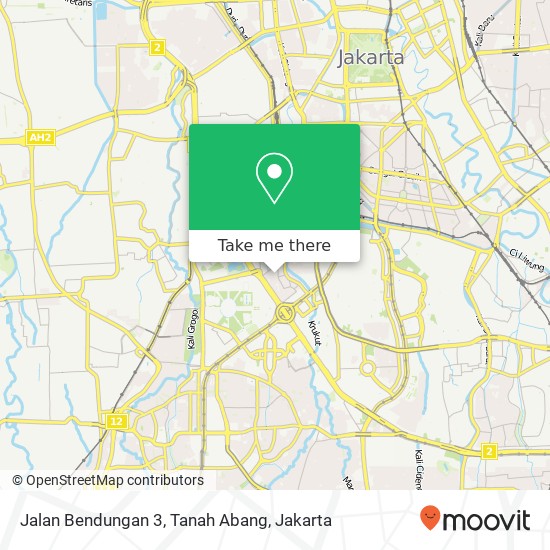 Jalan Bendungan 3, Tanah Abang map