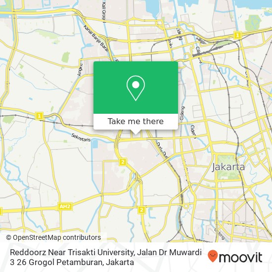 Reddoorz Near Trisakti University, Jalan Dr Muwardi 3 26 Grogol Petamburan map