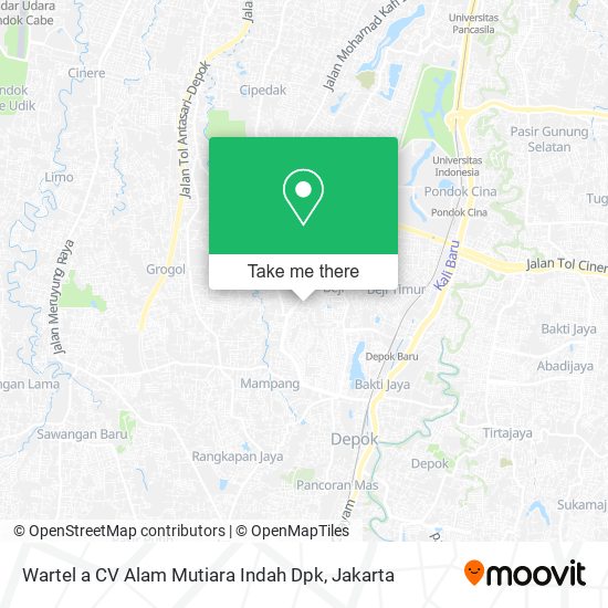 Wartel a CV Alam Mutiara Indah Dpk map