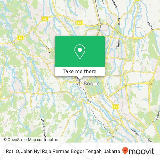 Roti O, Jalan Nyi Raja Permas Bogor Tengah map