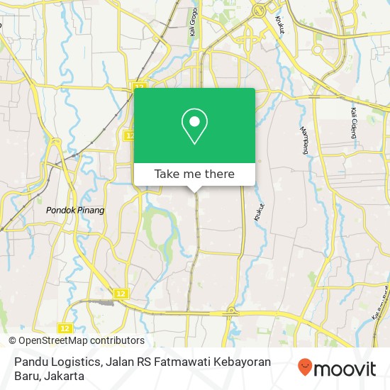 Pandu Logistics, Jalan RS Fatmawati Kebayoran Baru map