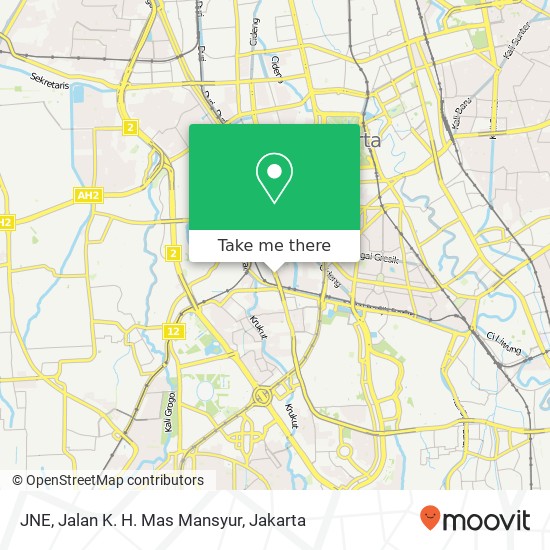 JNE, Jalan K. H. Mas Mansyur map