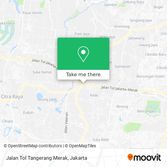 Jalan Tol Tangerang Merak map