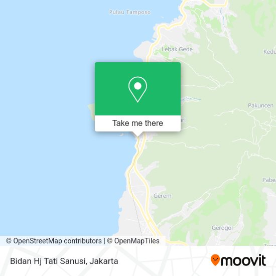 Bidan Hj Tati Sanusi, Jalan Raya Merak map