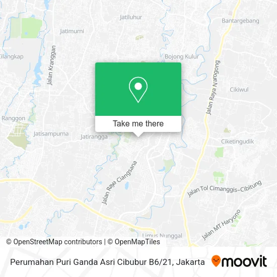 Perumahan Puri Ganda Asri Cibubur B6 / 21 map