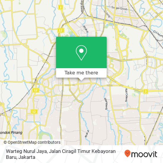 Warteg Nurul Jaya, Jalan Ciragil Timur Kebayoran Baru map