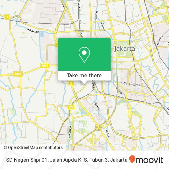 SD Negeri Slipi 01, Jalan Aipda K. S. Tubun 3 map