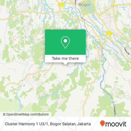 Cluster Harmony 1 U3 / 1, Bogor Selatan map