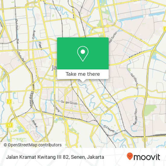 Jalan Kramat Kwitang III 82, Senen map