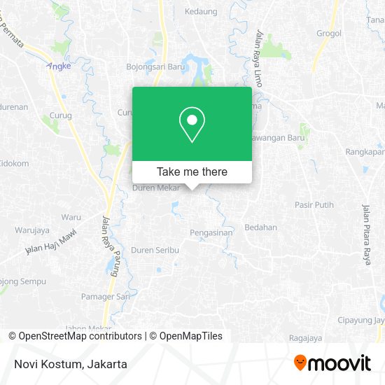 Novi Kostum, Jalan Raya Pengasinan Sawangan map