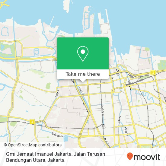 Gmi Jemaat Imanuel Jakarta, Jalan Terusan Bendungan Utara map