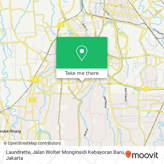 Laundrette, Jalan Wolter Monginsidi Kebayoran Baru map