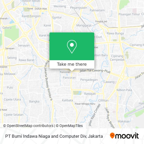 PT Bumi Indawa Niaga and Computer Div map