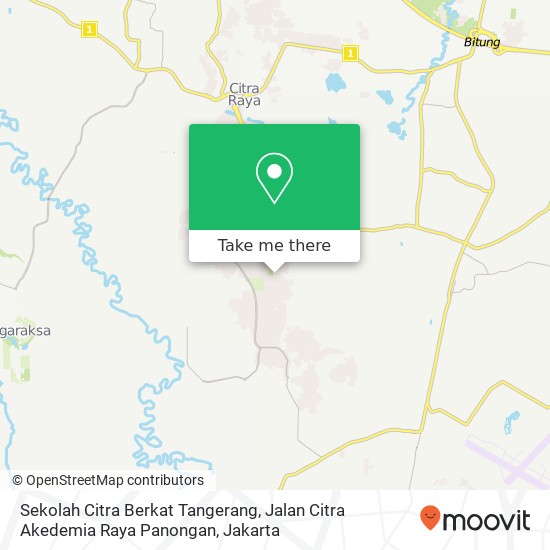 Sekolah Citra Berkat Tangerang, Jalan Citra Akedemia Raya Panongan map