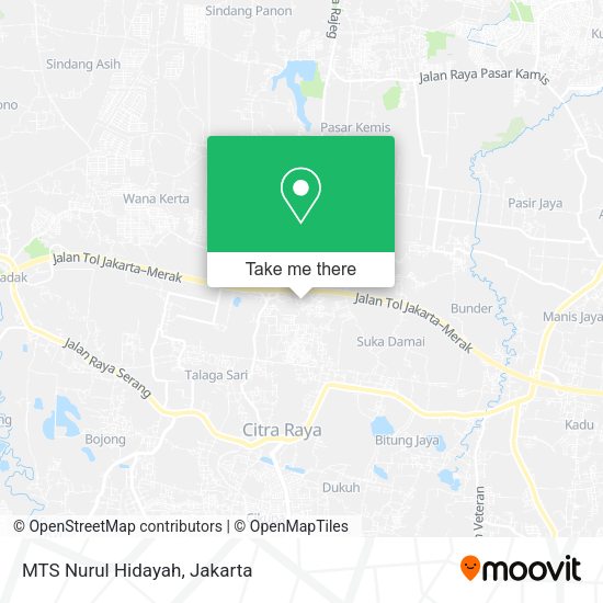 MTS Nurul Hidayah, Jalan Pasir Gadung Cikupa map
