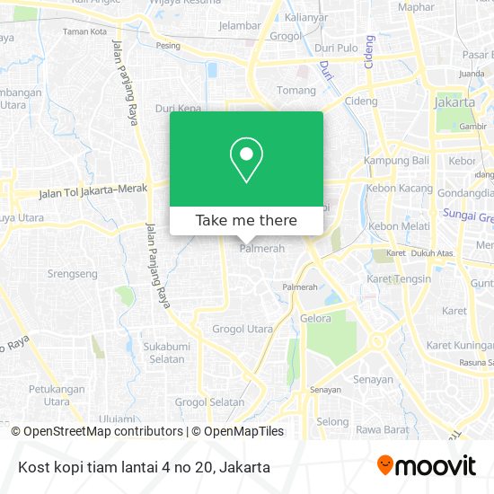 Kost kopi tiam lantai 4 no 20 map