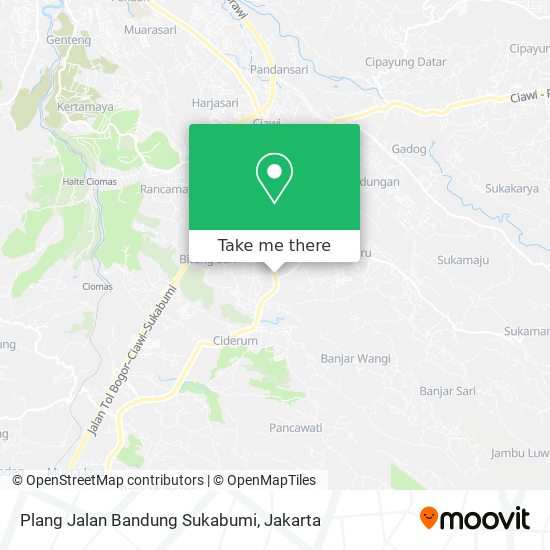 Plang Jalan Bandung Sukabumi map