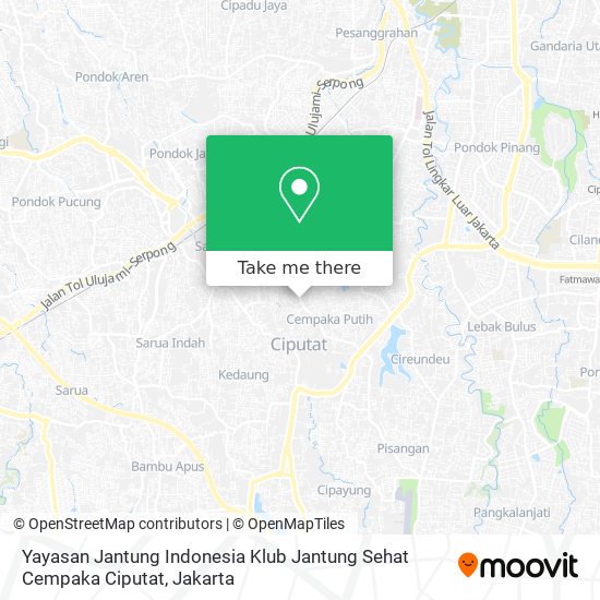 Yayasan Jantung Indonesia Klub Jantung Sehat Cempaka Ciputat map