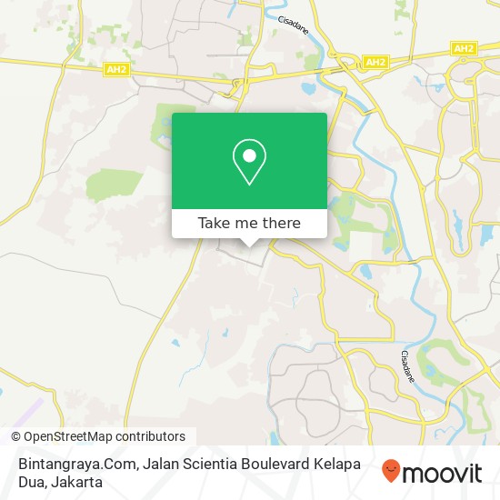 Bintangraya.Com, Jalan Scientia Boulevard Kelapa Dua map