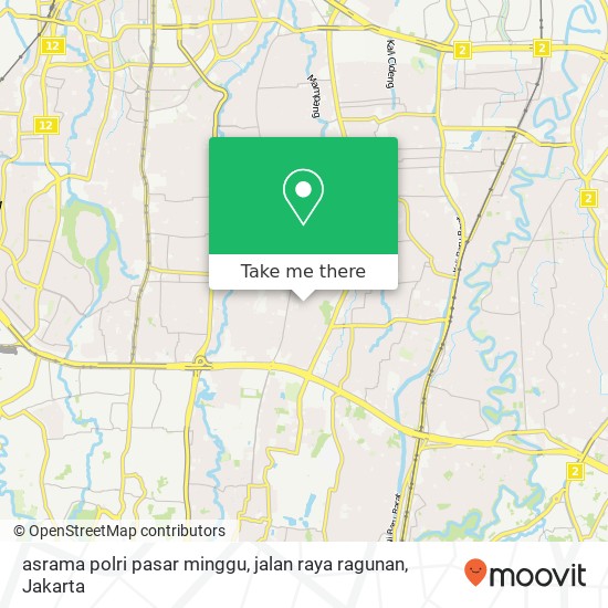 asrama polri pasar minggu, jalan raya ragunan map