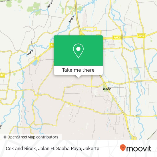 Cek and Ricek, Jalan H. Saaba Raya map