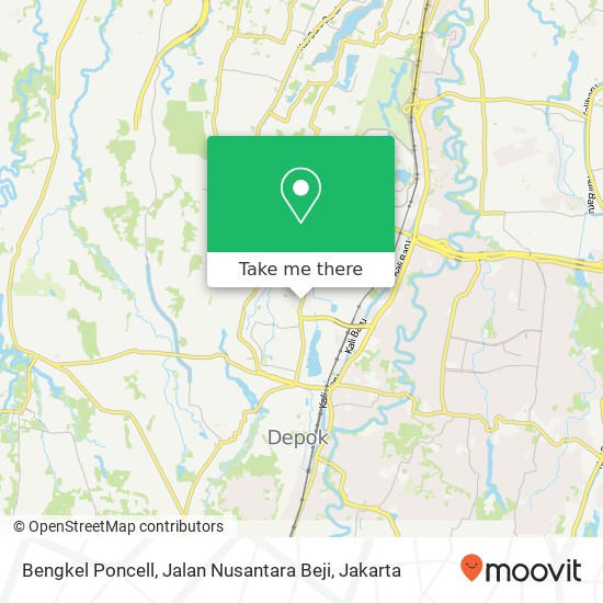 Bengkel Poncell, Jalan Nusantara Beji map