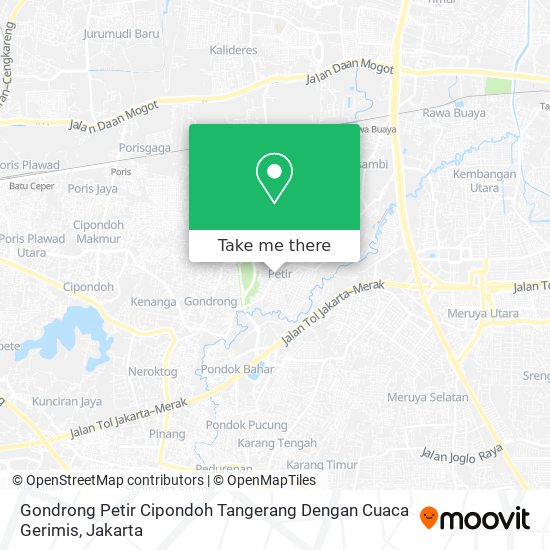 Gondrong Petir Cipondoh Tangerang Dengan Cuaca Gerimis map