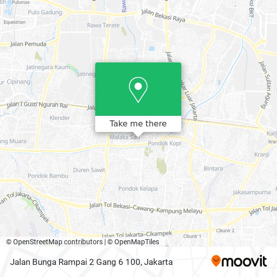 Jalan Bunga Rampai 2 Gang 6 100 map