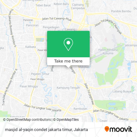 masjid al-yaqin condet jakarta timur map