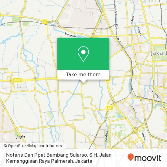 Notaris Dan Ppat Bambang Sularso, S.H, Jalan Kemanggisan Raya Palmerah map