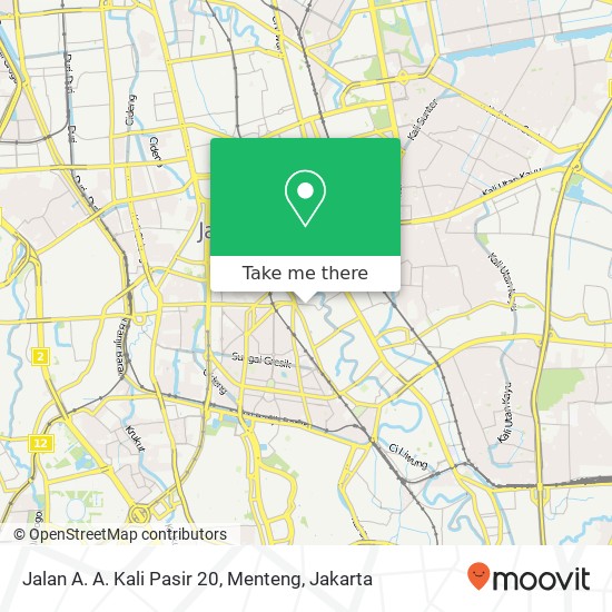 Jalan A. A. Kali Pasir 20, Menteng map