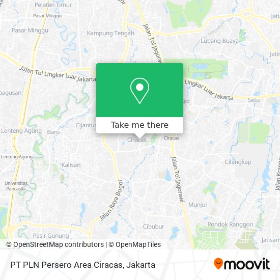 PT PLN Persero Area Ciracas map