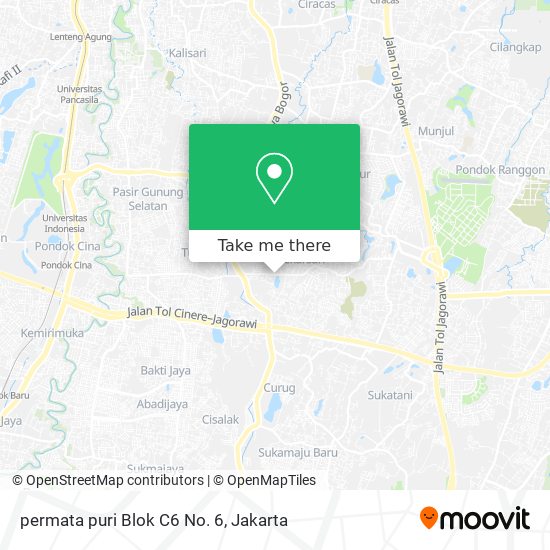 permata puri Blok C6 No. 6 map