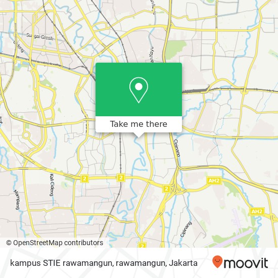 kampus STIE rawamangun, rawamangun map