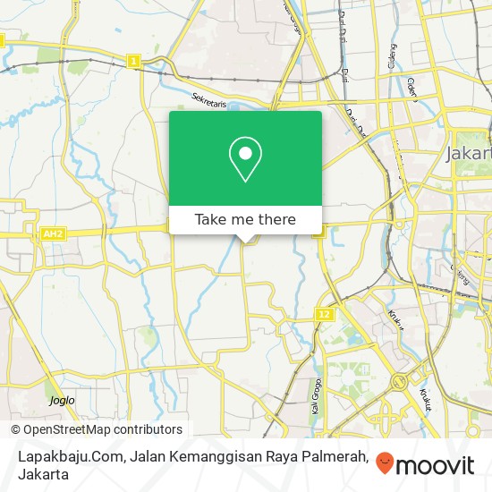 Lapakbaju.Com, Jalan Kemanggisan Raya Palmerah map