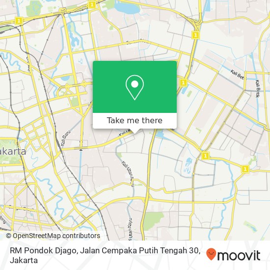 RM Pondok Djago, Jalan Cempaka Putih Tengah 30 map