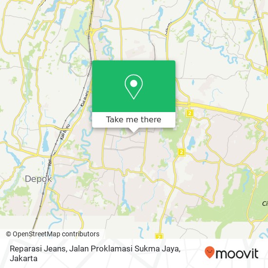 Reparasi Jeans, Jalan Proklamasi Sukma Jaya map