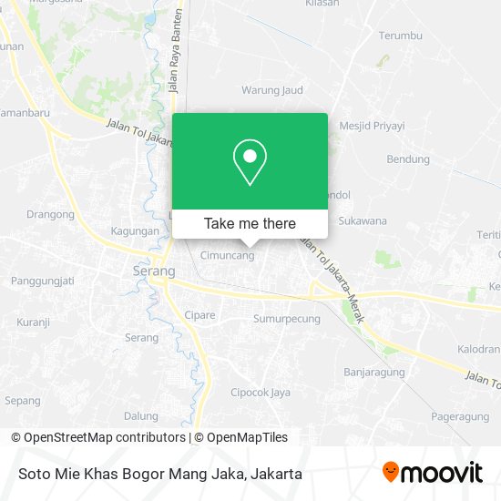 Soto Mie Khas Bogor Mang Jaka, Serang map