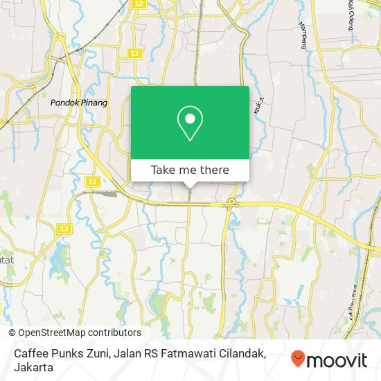 Caffee Punks Zuni, Jalan RS Fatmawati Cilandak map