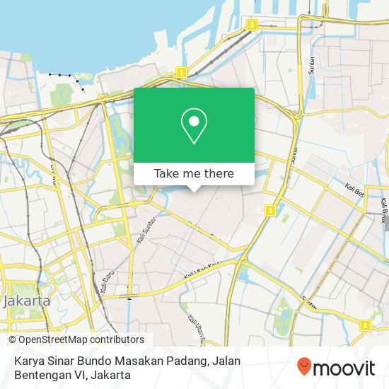 Karya Sinar Bundo Masakan Padang, Jalan Bentengan VI map