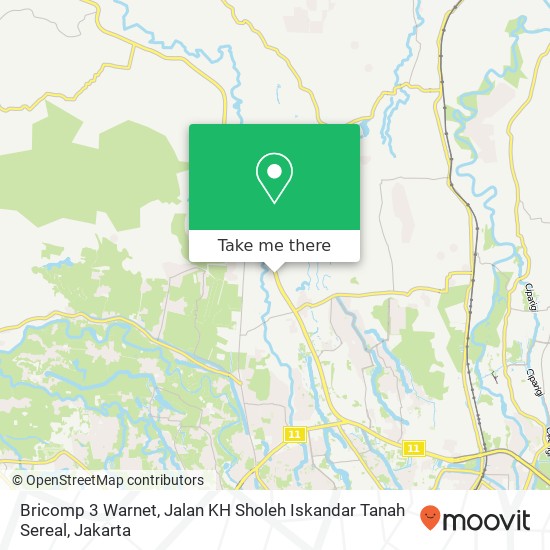 Bricomp 3 Warnet, Jalan KH Sholeh Iskandar Tanah Sereal map