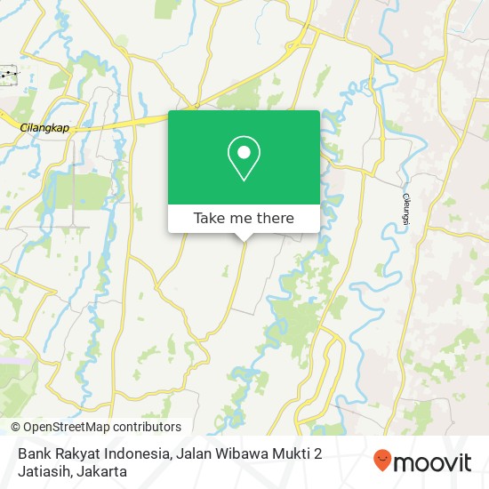 Bank Rakyat Indonesia, Jalan Wibawa Mukti 2 Jatiasih map