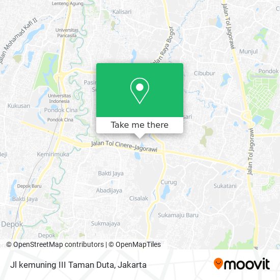 Jl kemuning III Taman Duta map